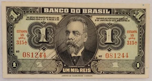 Cédula C009 de 1 Cruzeiro de 1944, peça inaugural do acervo